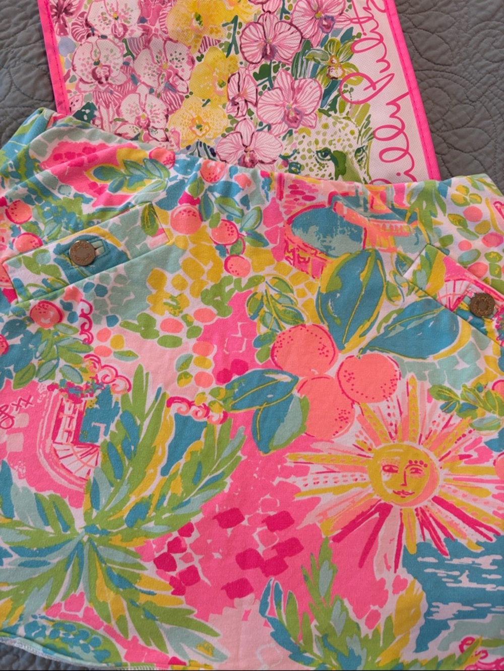 Lilly Pulitzer Bright Pink Multi Mini Skirt-Firm price